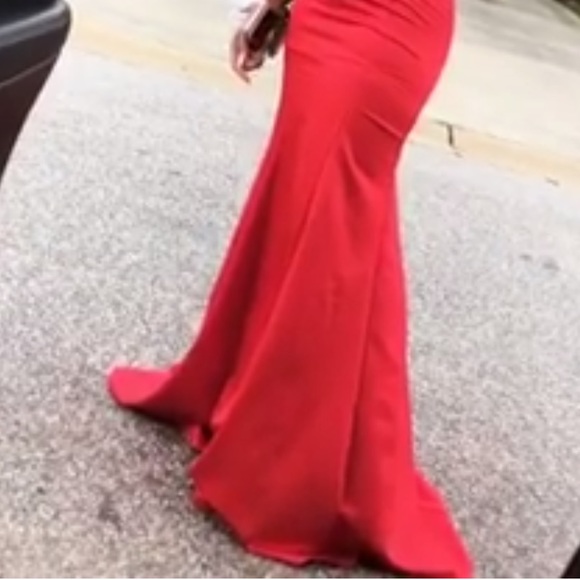 Red mermaid prom dress - Picture 6 of 6